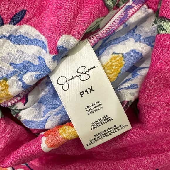 Jessica Simpson Gabbie Hi-Low Dress Pink Floral 1X NWT - Picture 9 of 10